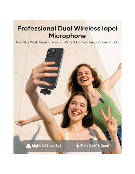 Micrófono Lavalier Inalámbrico CZOCPOS con Estuche, 36H Batería
