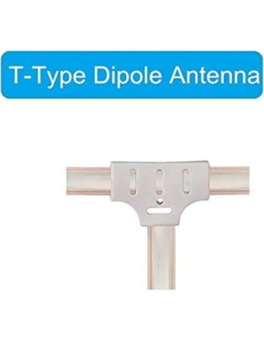 Antena FM 300 Ohm Ancable Tipo T 1.8m para Receptores Estéreo