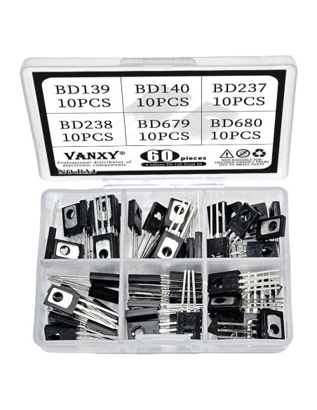 Kits de Transistores de Potencia VANXY TO-126 60 Piezas