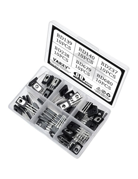 Kits de Transistores de Potencia VANXY TO-126 60 Piezas