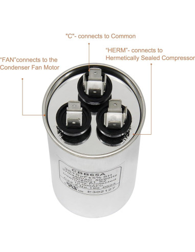 2 Capacitores de Arranque Doble CBB65B 35+5 MFD 370/440V