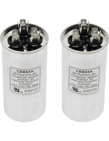 2 Capacitores de Arranque Doble CBB65B 35+5 MFD 370/440V