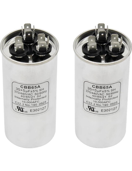 2 Capacitores de Arranque Doble CBB65B 35+5 MFD 370/440V