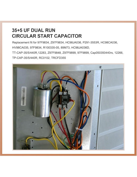 2 Capacitores de Arranque Doble CBB65B 35+5 MFD 370/440V