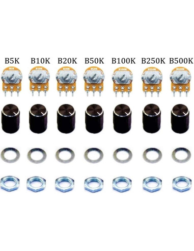 Kit de Potenciómetro Rotativo Lineal 21 Piezas DaFuRui