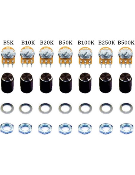 Kit de Potenciómetro Rotativo Lineal 21 Piezas DaFuRui