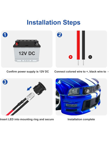 Diodos LED 12V Linkstyle 60PCS 5mm Pre Cableados Multicolor
