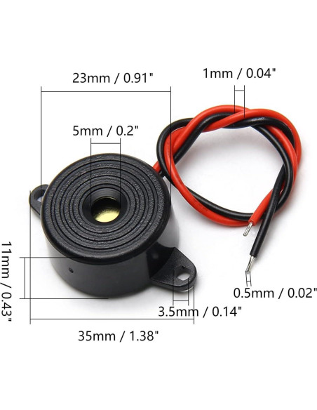 Zumbador Electrónico Fielect 12V 90dB Sonido Continuo