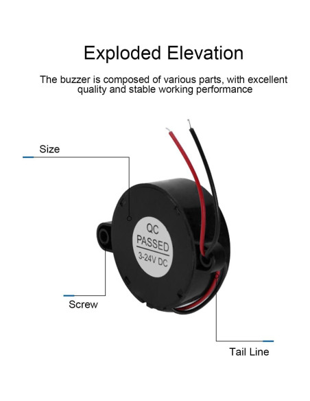 Zumbador Electrónico Fielect 12V 90dB Sonido Continuo