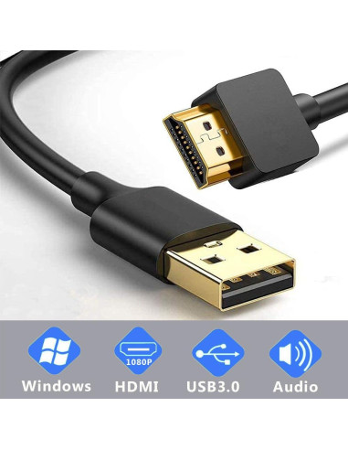 Adaptador USB a HDMI Znoogrn 2M para TV y Proyector