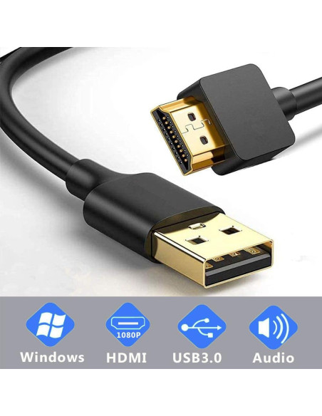 Adaptador USB a HDMI Znoogrn 2M para TV y Proyector