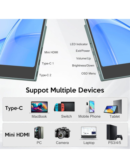 Monitor Portátil OLED 16" XBONFIRE 3K 2880x1800 120Hz Monitor Portátil OLED 16" XBONFIRE 3K 2880x1800 120Hz