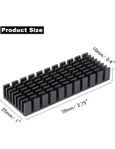 Disipador de Calor Aluminio Awxlumv 70x25x10mm 2Pcs 2