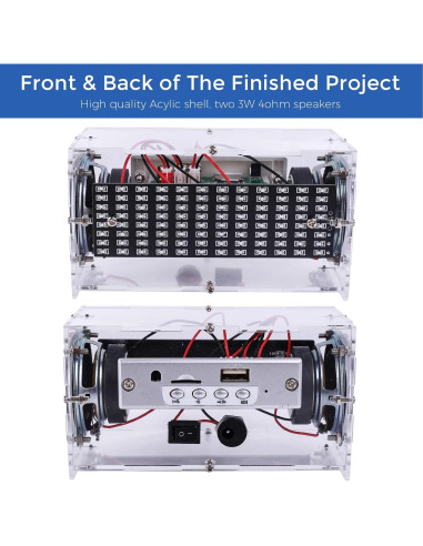 Kit de Altavoz Estéreo MiOYOOW Bluetooth DIY 5W con LED