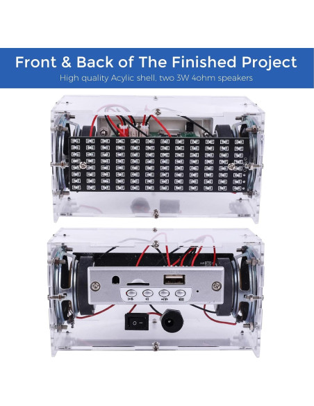 Kit de Altavoz Estéreo MiOYOOW Bluetooth DIY 5W con LED