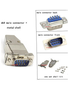 Kit 16 Pcs Conectores DB9 Macho/Hembra RS232 9 Pines Metal 2