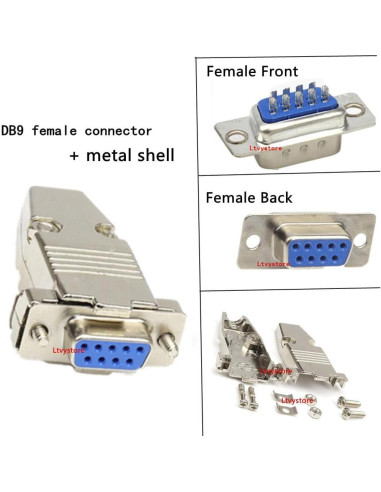 Kit 16 Pcs Conectores DB9 Macho/Hembra RS232 9 Pines Metal