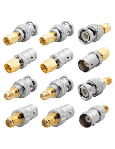 Kit de Adaptadores SMA a BNC Anina 12 Piezas 50 Ohm Coaxiales