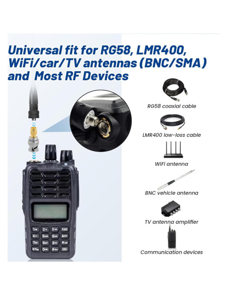 Kit de Adaptadores SMA a BNC Anina 12 Piezas 50 Ohm Coaxiales