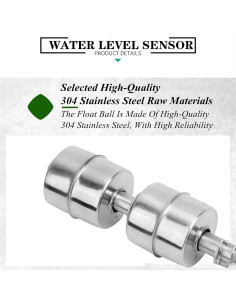 Sensor de Nivel de Agua Caredy 100mm Doble Flotador Acero Inoxidable 2