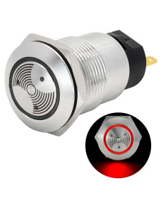 Bocina de Alarma 24V ZJWZJH 19mm Luz LED Roja 85dB