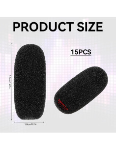 Paquete de 15 fundas de micrófono espuma Lavalier 3.5 cm 2