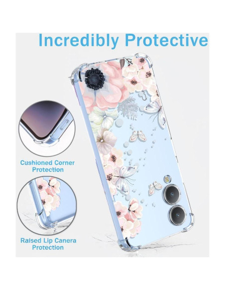 Funda Protectora Vivo Y17S/Y33T 4G/Y36 5G Floral Rosa