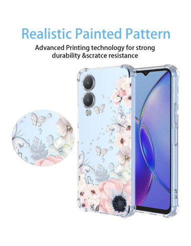 Funda Protectora Vivo Y17S/Y33T 4G/Y36 5G Floral Rosa