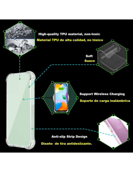 Funda TPU Transparente USTIYA para Tecno CAMON 40 - Protección Militar Funda TPU Transparente USTIYA para Tecno CAMON 40 - Protección Militar