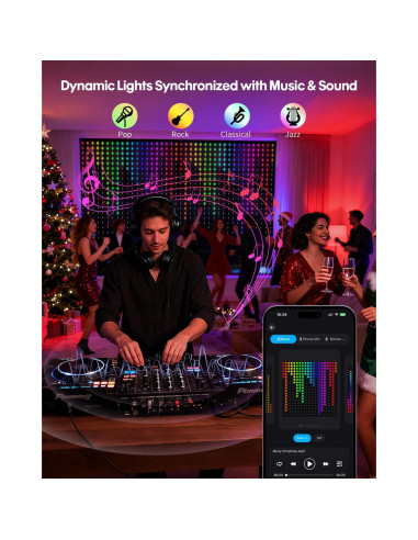 Luces de Cortina LED Inteligentes ZEYEGOY 2.0x2.0m 400 LEDs RGB