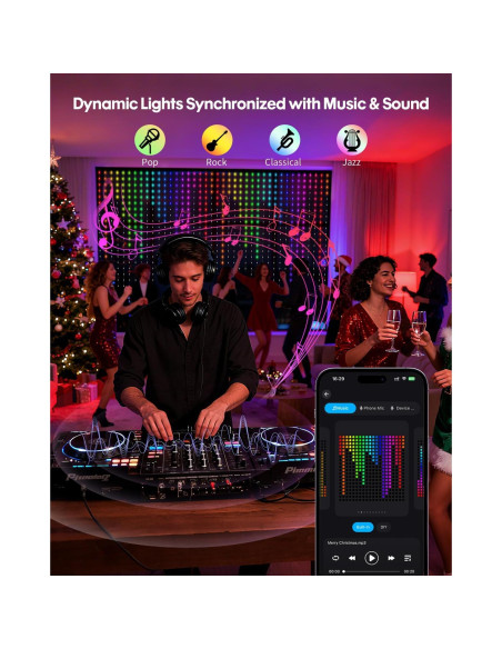 Luces de Cortina LED Inteligentes ZEYEGOY 2.0x2.0m 400 LEDs RGB