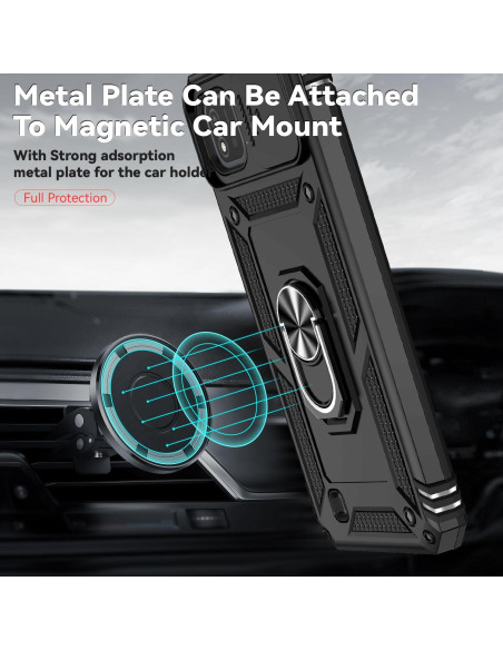 Funda para Realme C20/C20A/C11 2021 Tothedu Negra con Soporte Funda para Realme C20/C20A/C11 2021 Tothedu Negra con Soporte