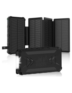 Cargador Solar 20000mAh HDL-519X Carga Rápida 3A 4 Paneles