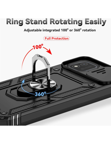 Funda para Realme C20/C20A/C11 2021 Tothedu Negra con Soporte Funda para Realme C20/C20A/C11 2021 Tothedu Negra con Soporte