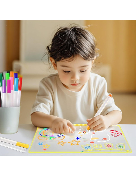 Tablero de Notas LED YSMNDE 30x20 cm con 7 Marcadores