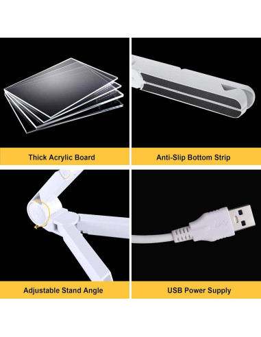 Tablero de Notas LED YSMNDE 30x20 cm con 7 Marcadores