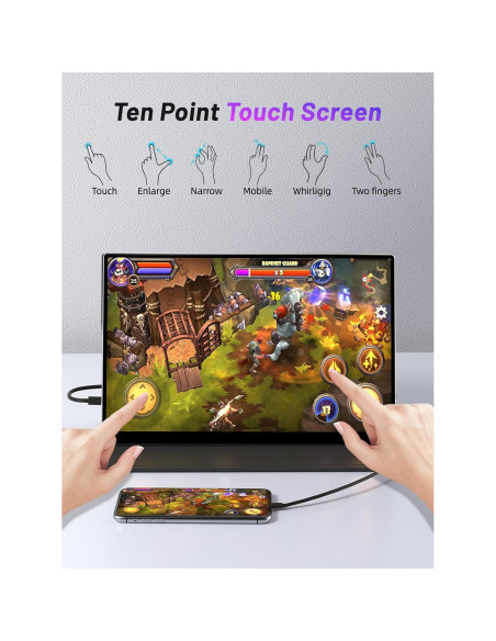Monitor Portátil Táctil 15.6" FHD 1080P Sibolan con Altavoz Monitor Portátil Táctil 15.6" FHD 1080P Sibolan con Altavoz