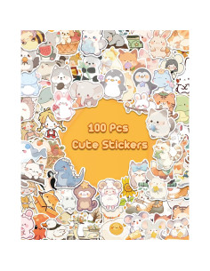 100 Stickers de Animales AOWDIAO para Niños - Vinilo Reutilizable 2