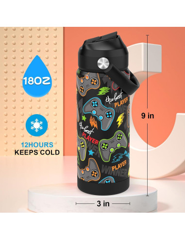 Botella de Agua Infantil Ntswasd 550ml Acero Inoxidable Aislada