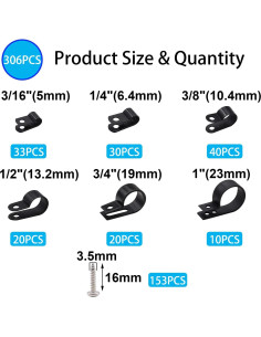 Kit de Abrazaderas de Cable Nylon Plástico TWTADE 306PCS 2