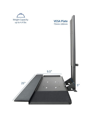 Bandeja para Teclado y Ratón VIVO MOUNT-KB02 Ajustable