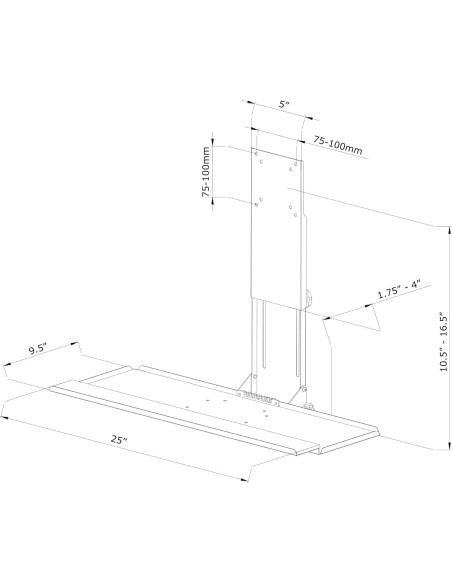 Bandeja para Teclado y Ratón VIVO MOUNT-KB02 Ajustable