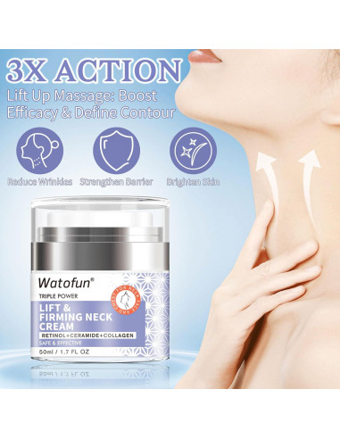 Crema Reafirmante para el Cuello Watofun - Antiarrugas con Retinol