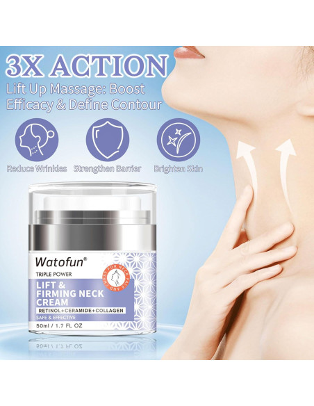 Crema Reafirmante para el Cuello Watofun - Antiarrugas con Retinol