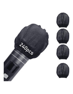 240 Fundas Desechables para Micrófono LASMEX - Negras