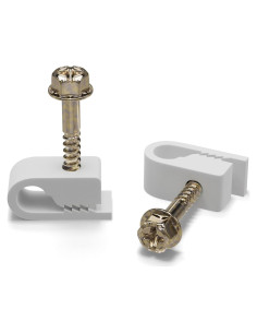 Clips de Cable Coaxial Blancos THE CIMPLE CO - 100 Piezas