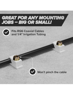 Clips de Cable Coaxial Blancos THE CIMPLE CO - 100 Piezas 2