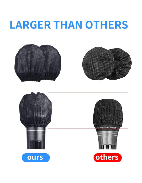 240 Fundas Desechables para Micrófono LASMEX - Negras