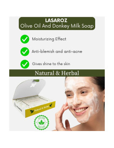 Jabón Orgánico Lasaroz Hidratante Leche de Burra 109g 2