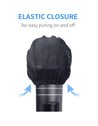 240 Fundas Desechables para Micrófono LASMEX - Negras